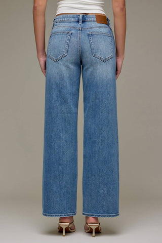 Hidden Mid Rise Dad Jeans, close view