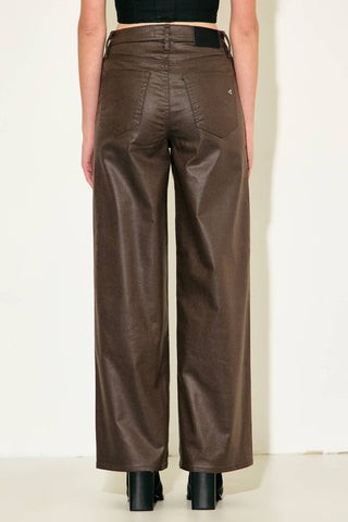 Hollis Brown Coated High Rise Dad Jeans - Blue Blossom Boutique