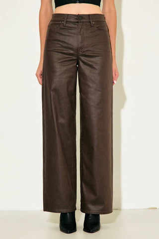 Hollis Brown Coated High Rise Dad Jeans - Blue Blossom Boutique
