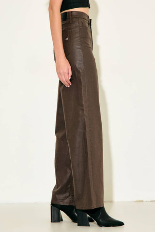 Hollis Brown Coated High Rise Dad Jeans - Blue Blossom Boutique