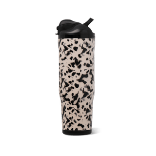 HydroJug Ease2o 32 oz water bottle in cream, black and cognac blonde tortoiseshell, view 3