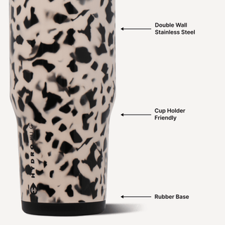 HydroJug Ease2o 32 oz water bottle in cream, black and cognac blonde tortoiseshell, view 6
