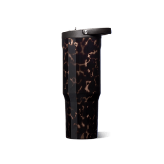 HydroJug 32 oz Sport water bottle in mocha tortoiseshell with bucket handle, view 3