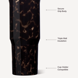 HydroJug 32 oz Sport water bottle in mocha tortoiseshell with bucket handle, view 5