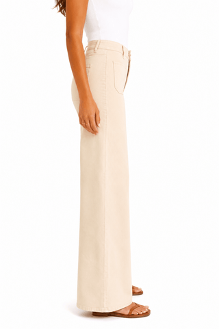 Josie ecru wide leg jeans, view 6