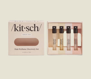 Kitsch Hair Perfume Discovery Set – pink box and tray with four mini spray vials