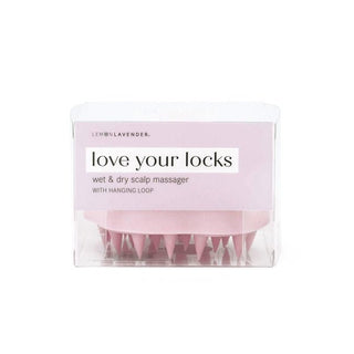 Lemon Lavender Love Your Locks Scalp Massager in pink