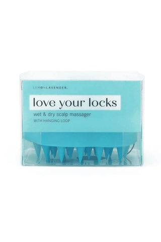 Lemon Lavender Love Your Locks Scalp Massager in packaging