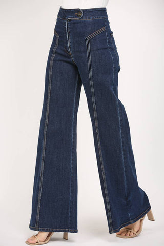 Pair of blue jeans on a white background