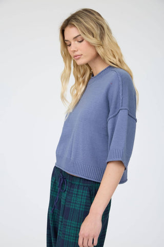 Marlowe Exposed Seam Pullover - Blue Blossom Boutique