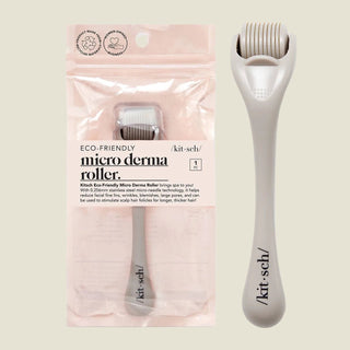 Kitsch Micro Derma Facial Roller in Warm Gray with packaging