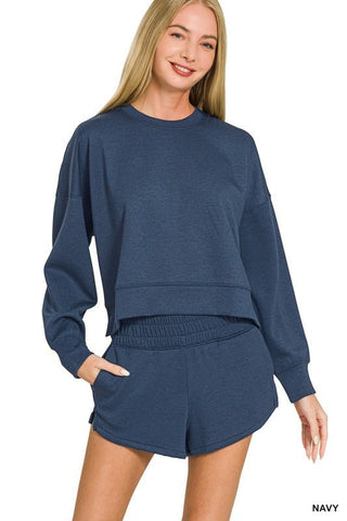 Off-Duty Scuba Pullover & Shorts Set - Blue Blossom Boutique