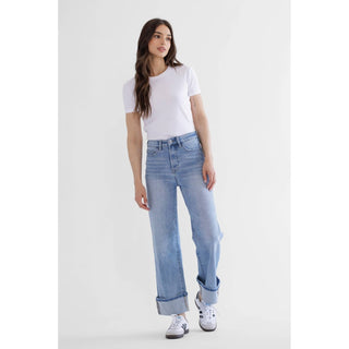 The Olivia Wide Leg Jeans in light wash, alternate view