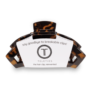 Teleties tortoise large open claw hair clip, view 2