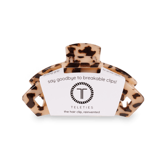 Teleties blonde tortoise medium open claw hair clip, view 2