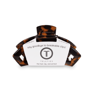 Teleties tortoise medium open claw hair clip, view 2
