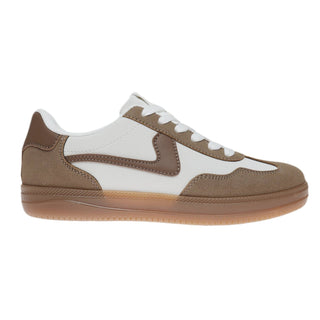 Outwoods Giana sneaker in brown and white, side view