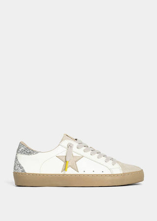 Paula Silver Grey Sparkle Lace-Up Sneakers - Blue Blossom Boutique