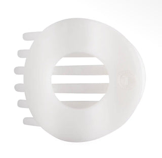 TELETIES flat round hair clip in coconut white