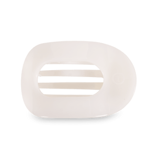 Teleties coconut white large round flat hair clip