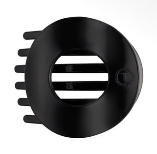 TELETIES flat round hair clip in jet black