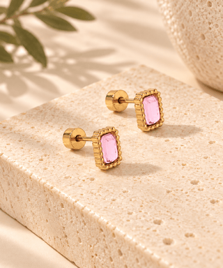 Screwback Stud Earrings - Madison Pink - Blue Blossom Boutique