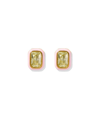 Black clover-shaped earrings on a white background