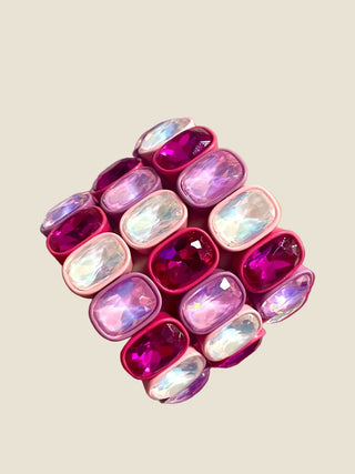 Hollis Bracelet in pink with iridescent stones