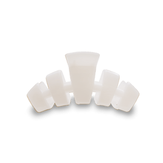 TELETIES Small Classic Hair Clip in Coconut White with bendable teeth for fine hair and half-up styles
