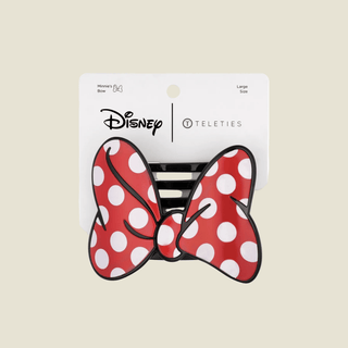 Disney TELETIES Minnie’s Bow Large Flat Hair Clip with low-profile design for thick and long hair