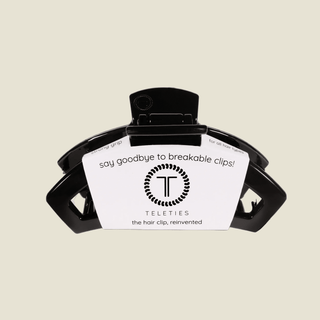 TELETIES Medium Open Hair Clip in Jet Black with bendable teeth for medium to thick hair