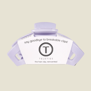 Teleties Open Hair Clip Large in Lilac with label