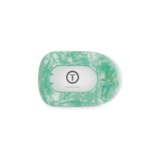 TELETIES Spring Splash Small Flat Round Hair Clip in green with a comfortable low-profile design and bendable teeth