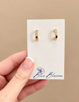Amelia polished gold huggie hoop earrings