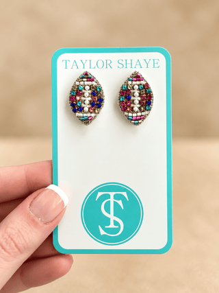Touchdown Rainbow Stud Earrings
