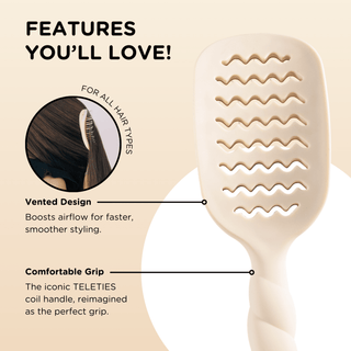 Teleties tan full size vented hair brush, view 3