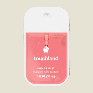 Touchland Wild Watermelon Power Mist Hydrating Hand Sanitizer with watermelon background