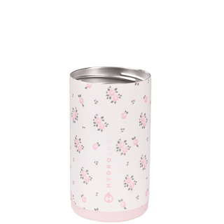 Tumbler with floral pattern on a white background